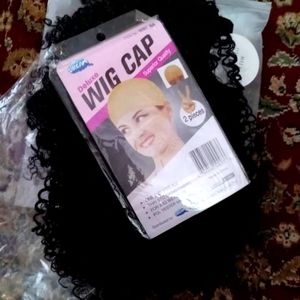 Short black wig with wig cap new in package bundle only